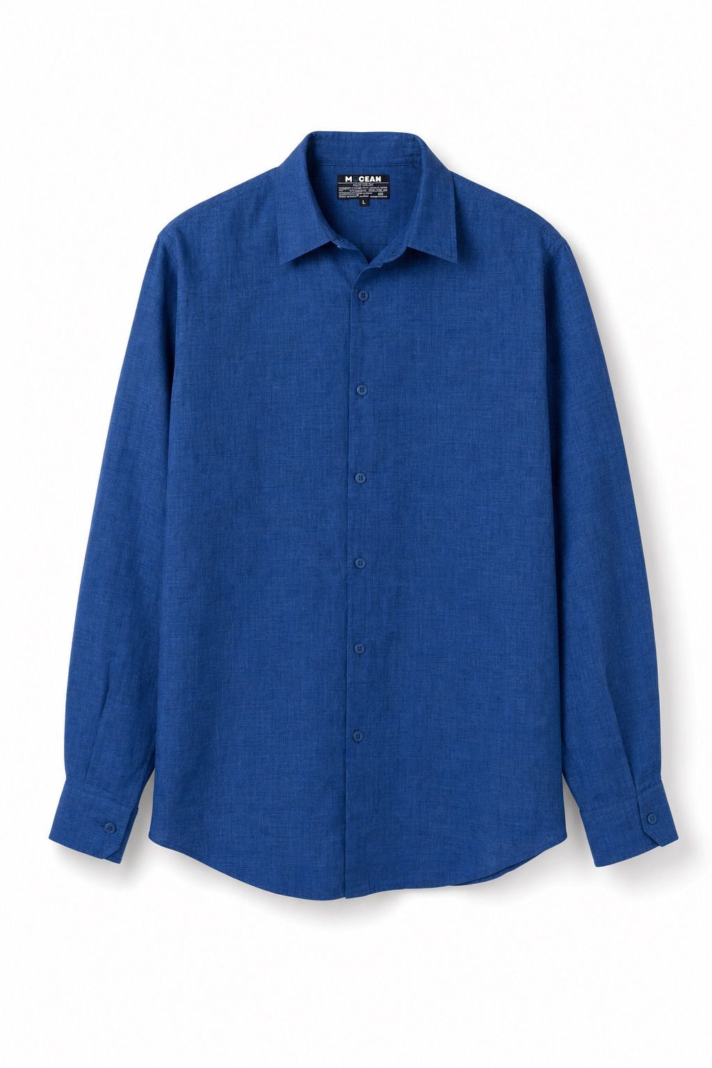 Coastal Azure Cotton-Linen Shirt