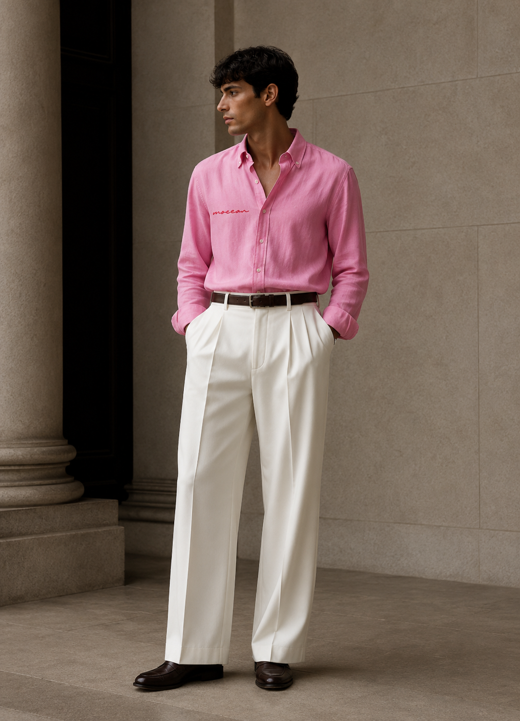 Coral Pink Cotton Shirt