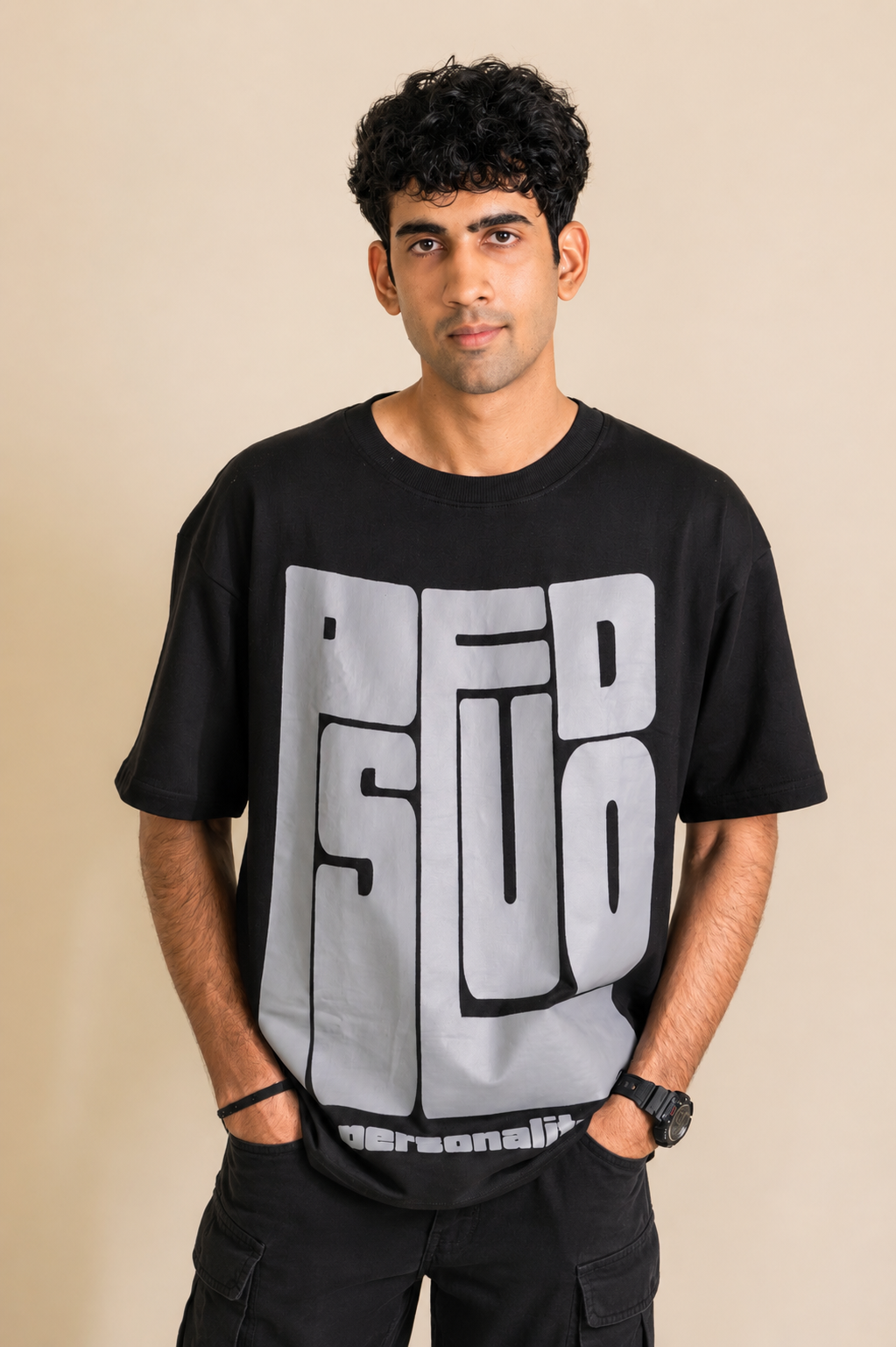 PSEUDO PERSONALITY oversized T-shirt - Black