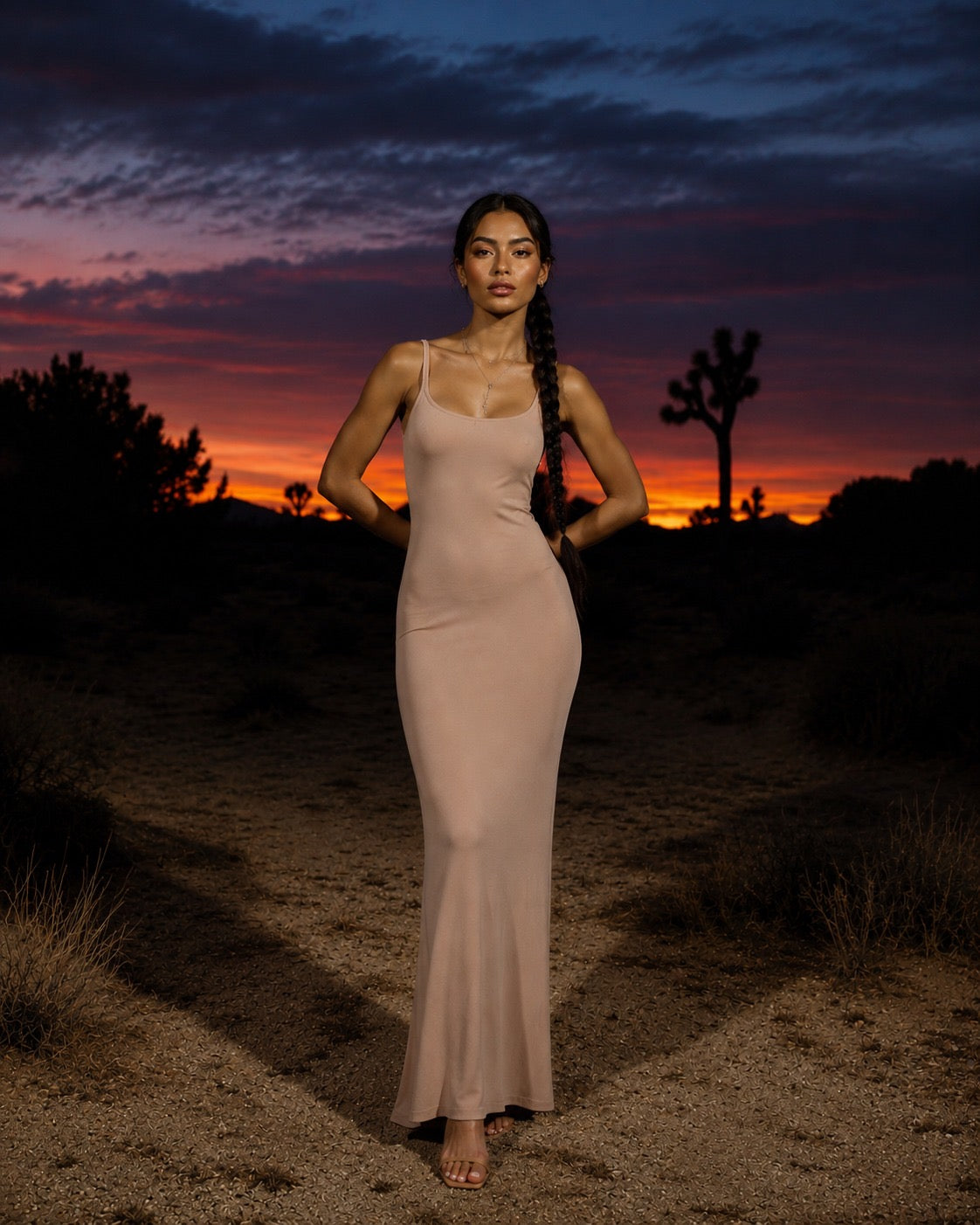 Latte Raven Radiance Body Con Dress